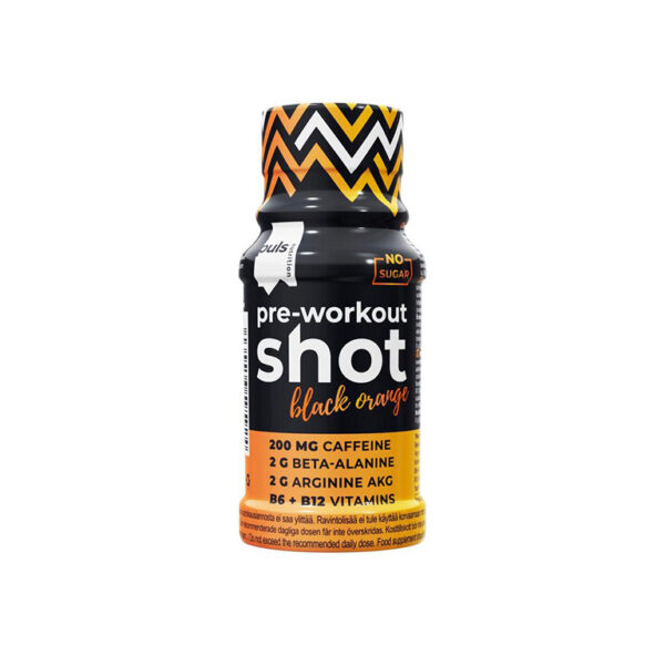 PULS Pre-workout shot musta apelsiiniga 60ml