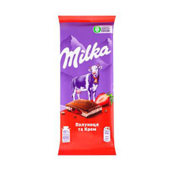 Šokolaad MILKA maasika kreemiga 90g